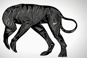 A black panther walking towards the front tattoo idea