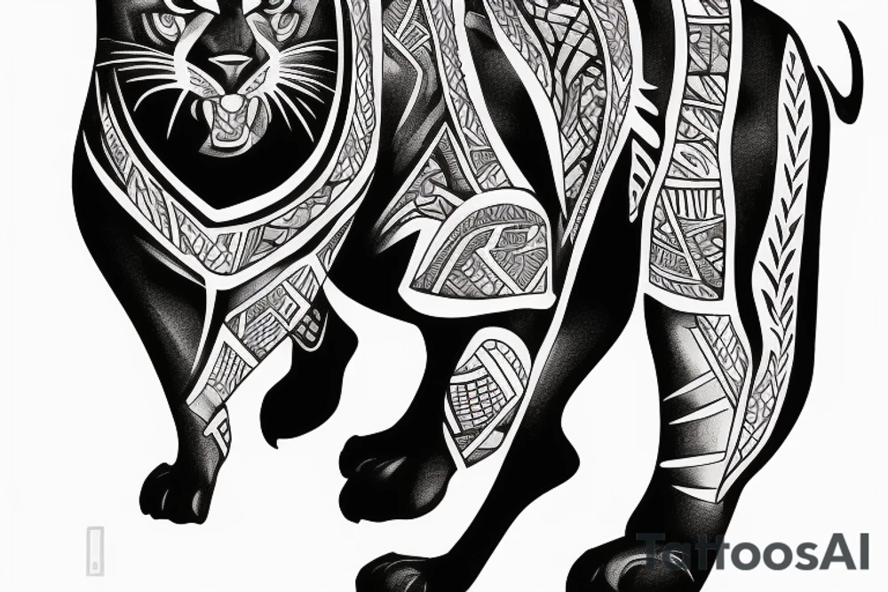 A black panther walking towards the front tattoo idea A black panther walking towards the front tattoo idea