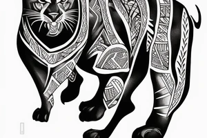 A black panther walking towards the front tattoo idea