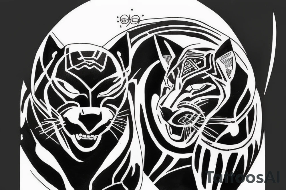 A black panther walking towards the front tattoo idea