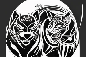 A black panther walking towards the front tattoo idea