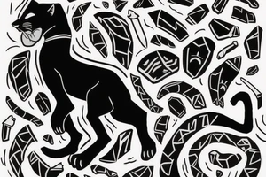 A black panther walking towards the front tattoo idea