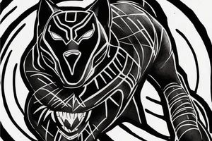 A black panther walking towards the front tattoo idea