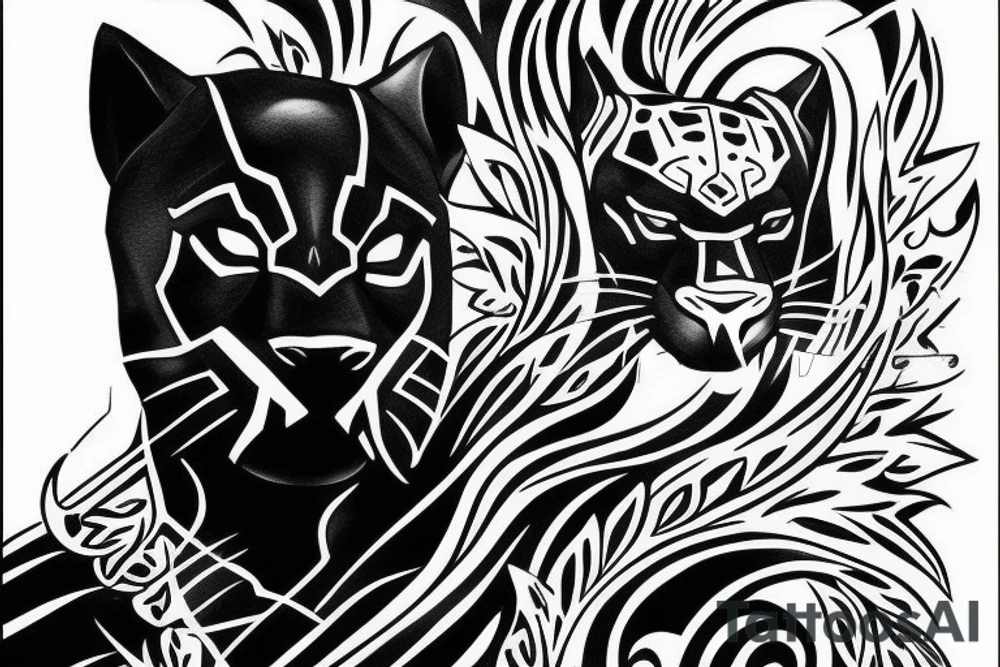 A black panther walking towards the front tattoo idea A black panther walking towards the front tattoo idea