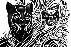 A black panther walking towards the front tattoo idea