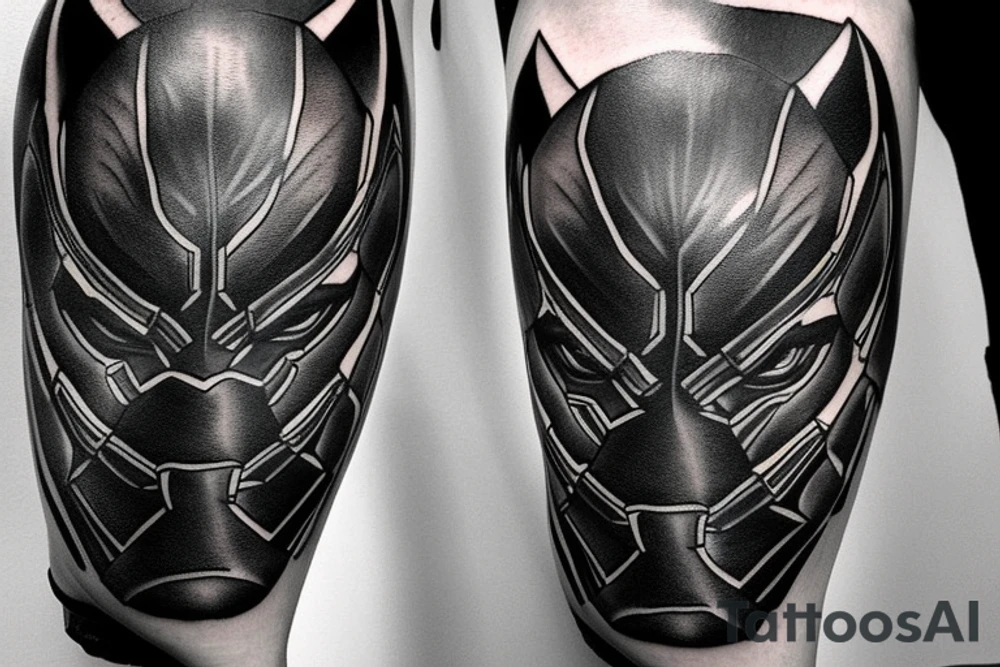 A black panther walking towards the front, full body tattoo idea A black panther walking towards the front, full body tattoo idea