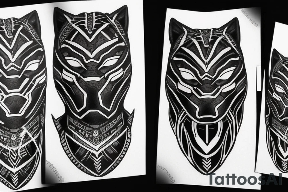 A black panther walking towards the front, full body tattoo idea