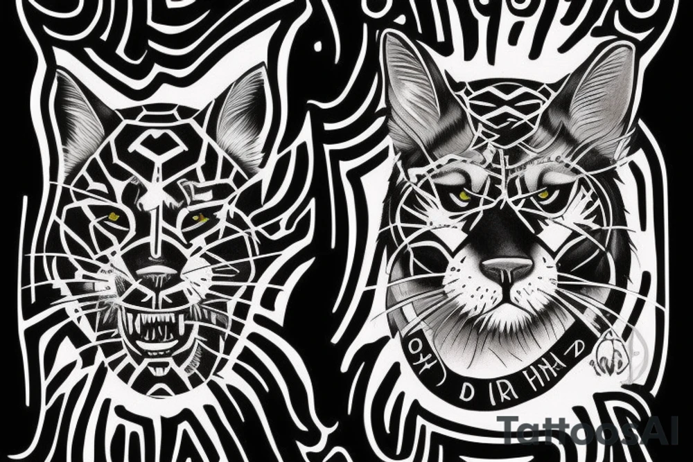 I want 3 black panthers, walking side by side
One of them is caring a shepherd's crook tattoo idea