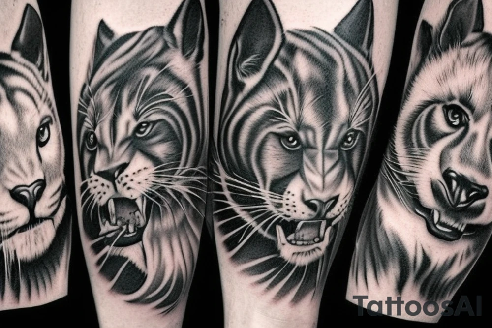 I want 3 black panthers (designed realistic like the animal), walking side by side.
The one in the middle is caring a shepherd's crook. tattoo idea