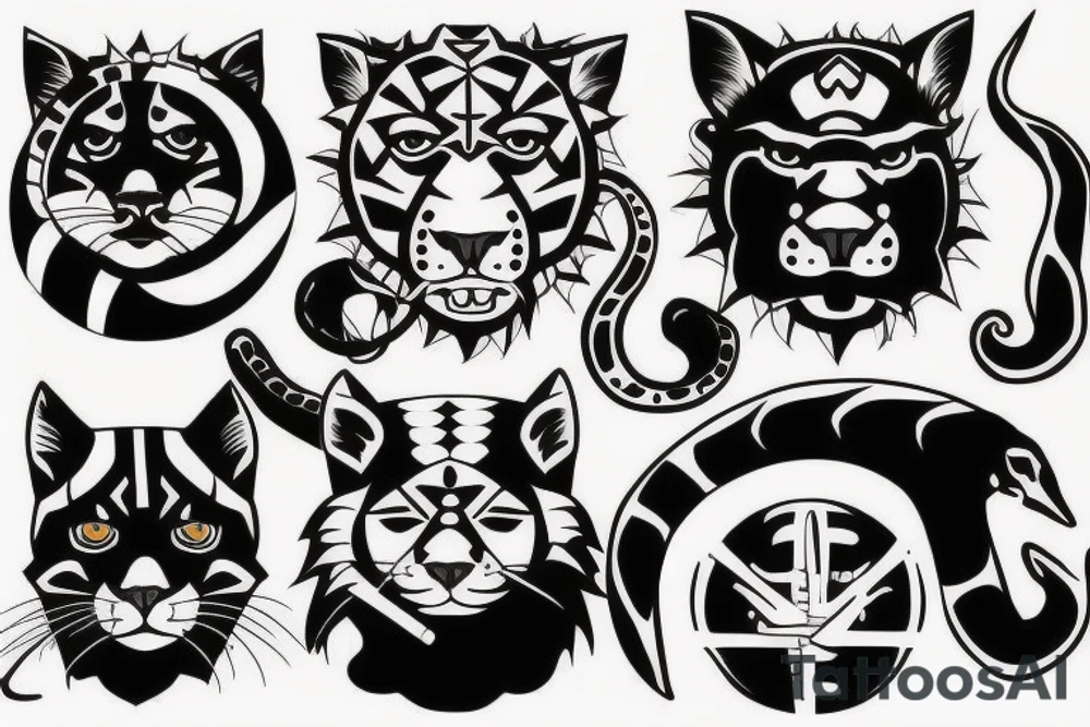 I want 3 black panthers (designed realistic like the animal), walking side by side.
The one in the middle is caring a shepherd's crook. tattoo idea