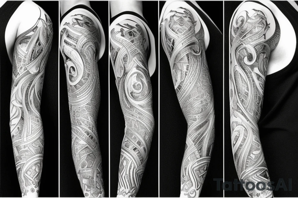 Unique Full arm sleeve tattoo idea