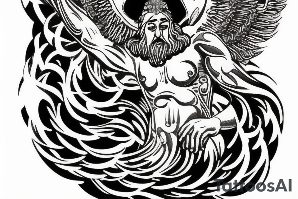 Unique Zeus god of the sky tattoo tattoo idea