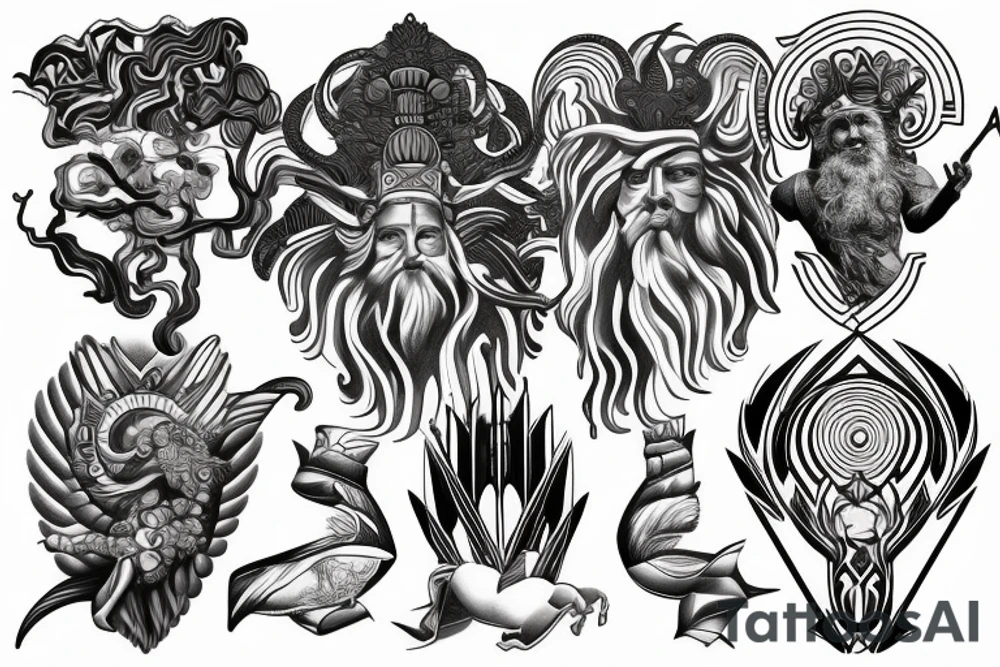 Unique Zeus god of the sky tattoo tattoo idea