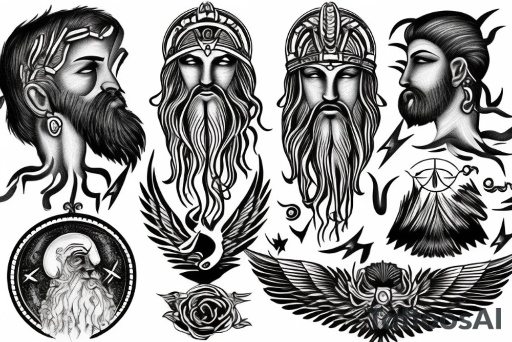 Unique Zeus god of the sky tattoo tattoo idea