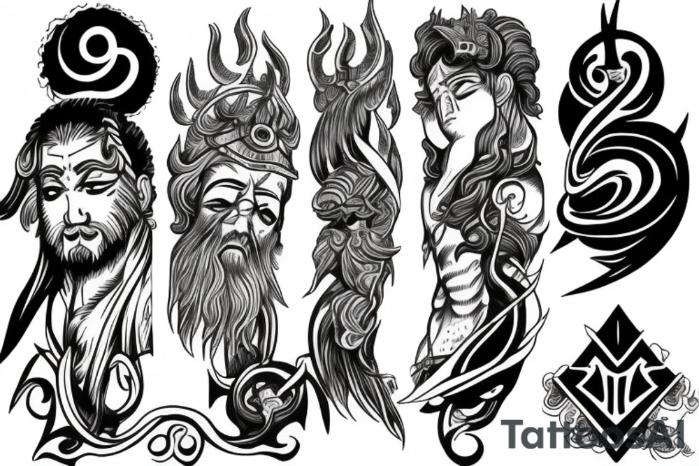 Unique Zeus god of the sky tattoo tattoo idea