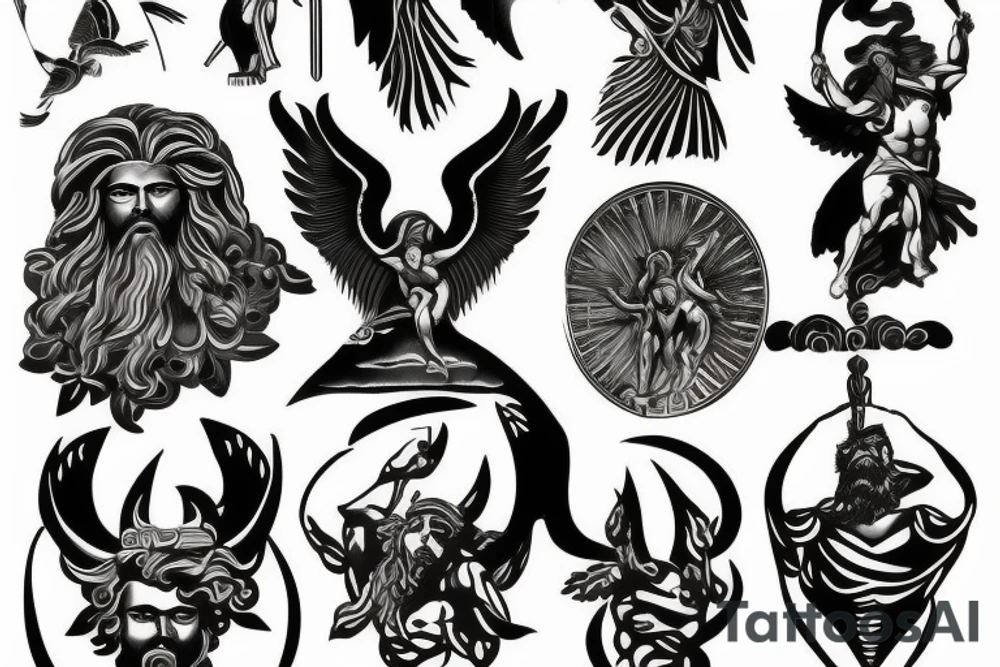 Unique Zeus god of the sky tattoo tattoo idea