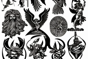 Unique Zeus god of the sky tattoo tattoo idea