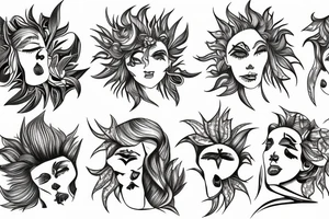 ivy root covers sun tattoo idea