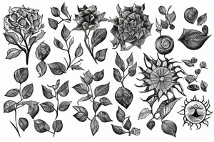 ivy root covers sun tattoo idea