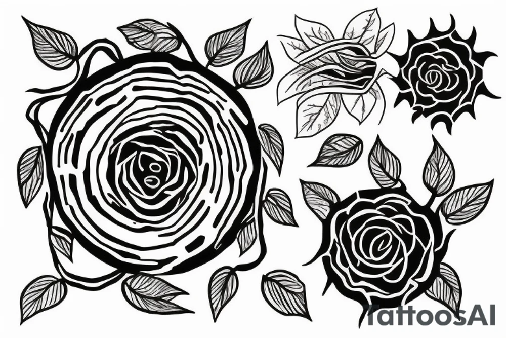 ivy root covers sun tattoo idea