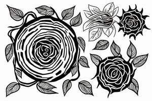 ivy root covers sun tattoo idea