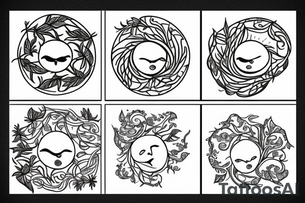 ivy root and sun tattoo idea