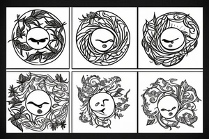 ivy root and sun tattoo idea