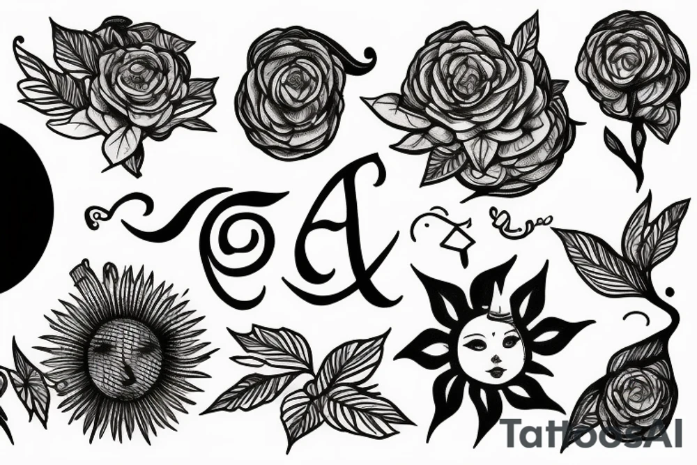 ivy root and sun tattoo idea
