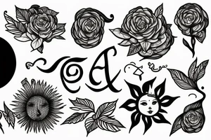 ivy root and sun tattoo idea
