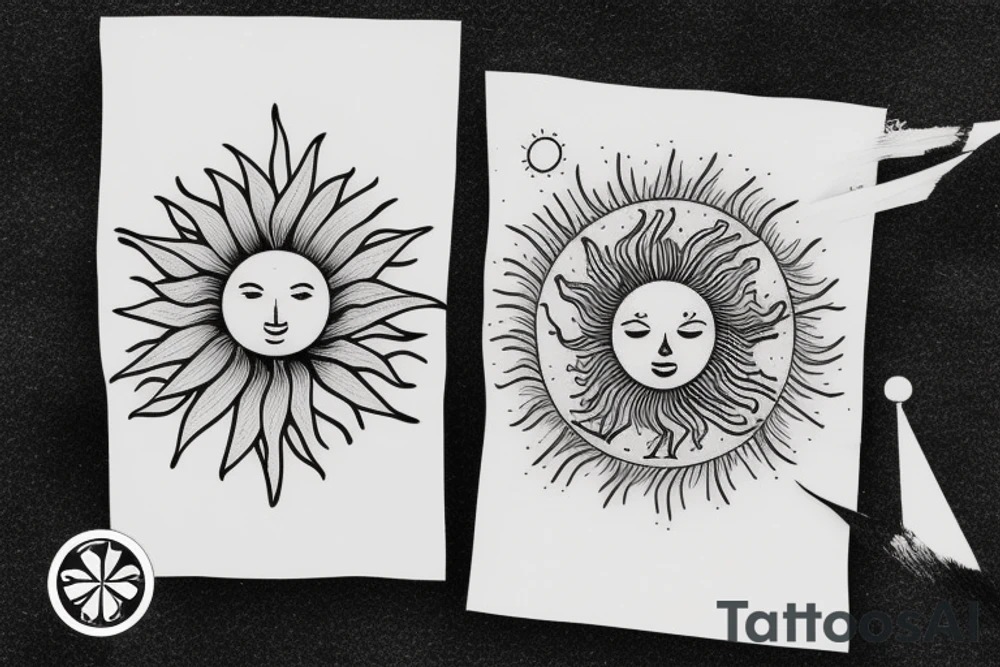ivy root and sun tattoo idea