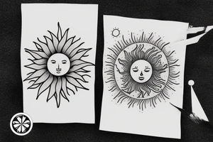 ivy root and sun tattoo idea