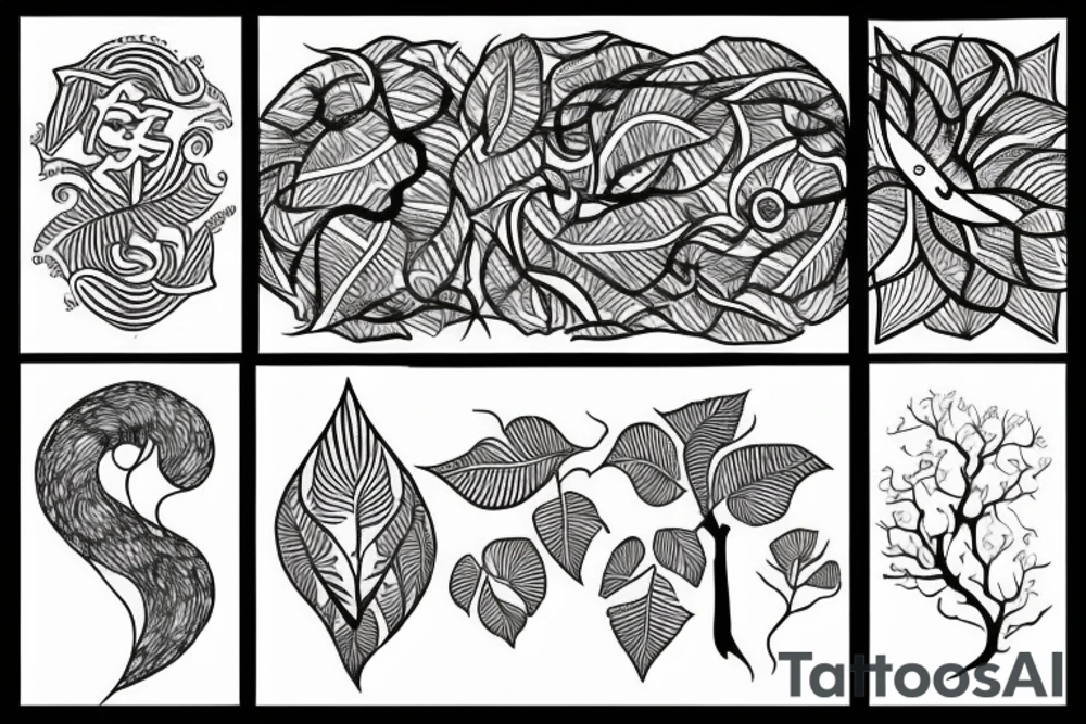 ivy root and sun tattoo idea