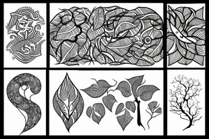 ivy root and sun tattoo idea