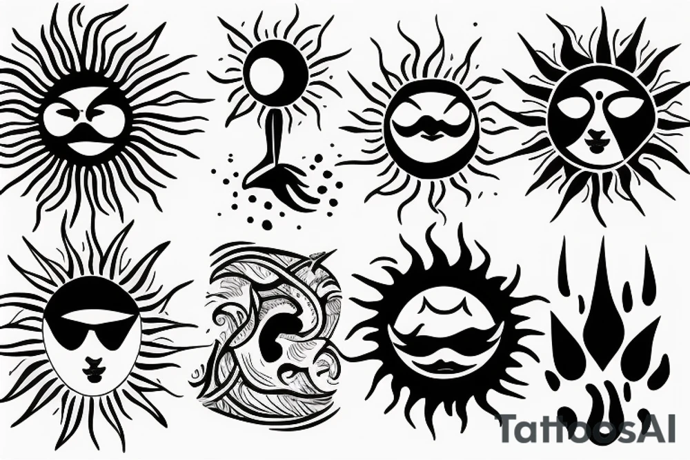 sun minimal tattoo idea