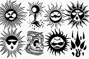 sun minimal tattoo idea