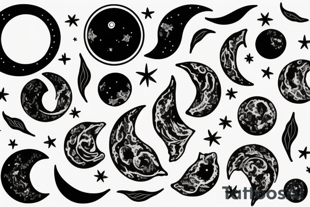 moon with root tattoo idea