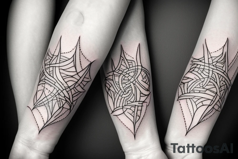full moon with ivy root tattoo idea