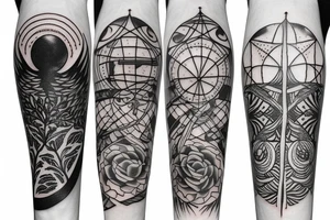 full moon with ivy root tattoo idea