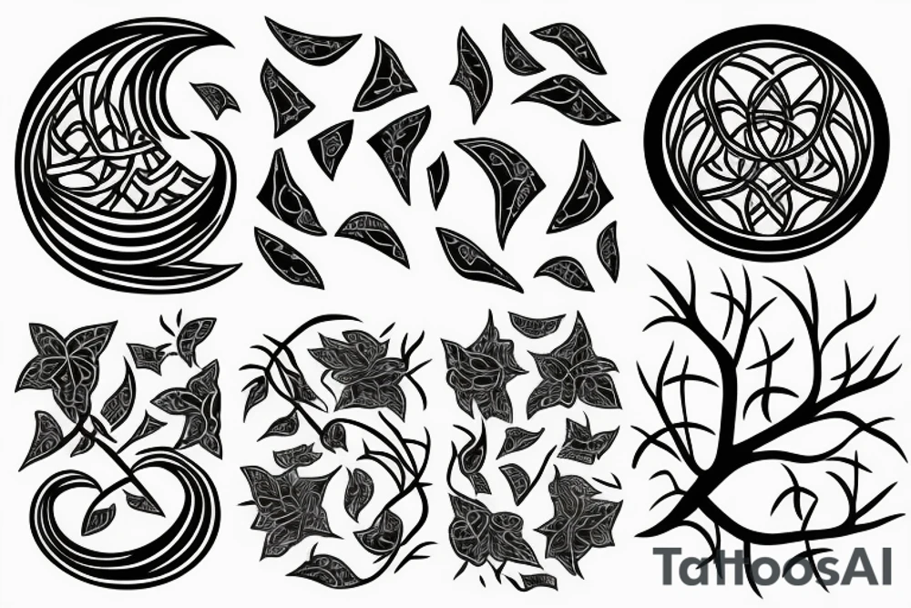 ivy root covers moon tattoo idea