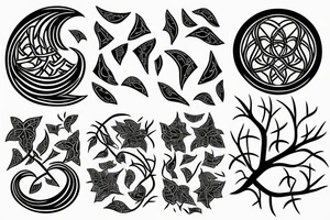 ivy root covers moon tattoo idea