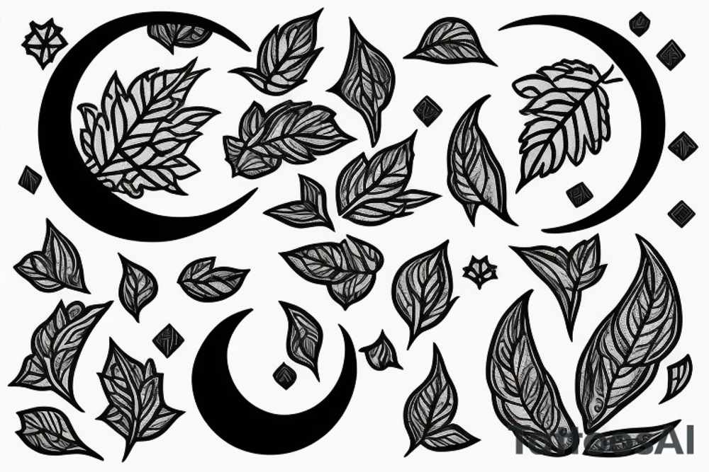 ivy root covers moon small tattoo idea
