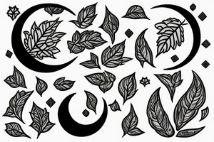ivy root covers moon small tattoo idea