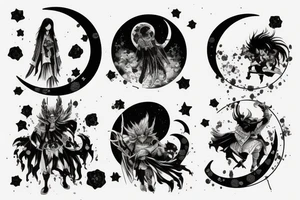 moon with root tattoo idea