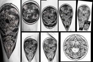 moon with root tattoo idea