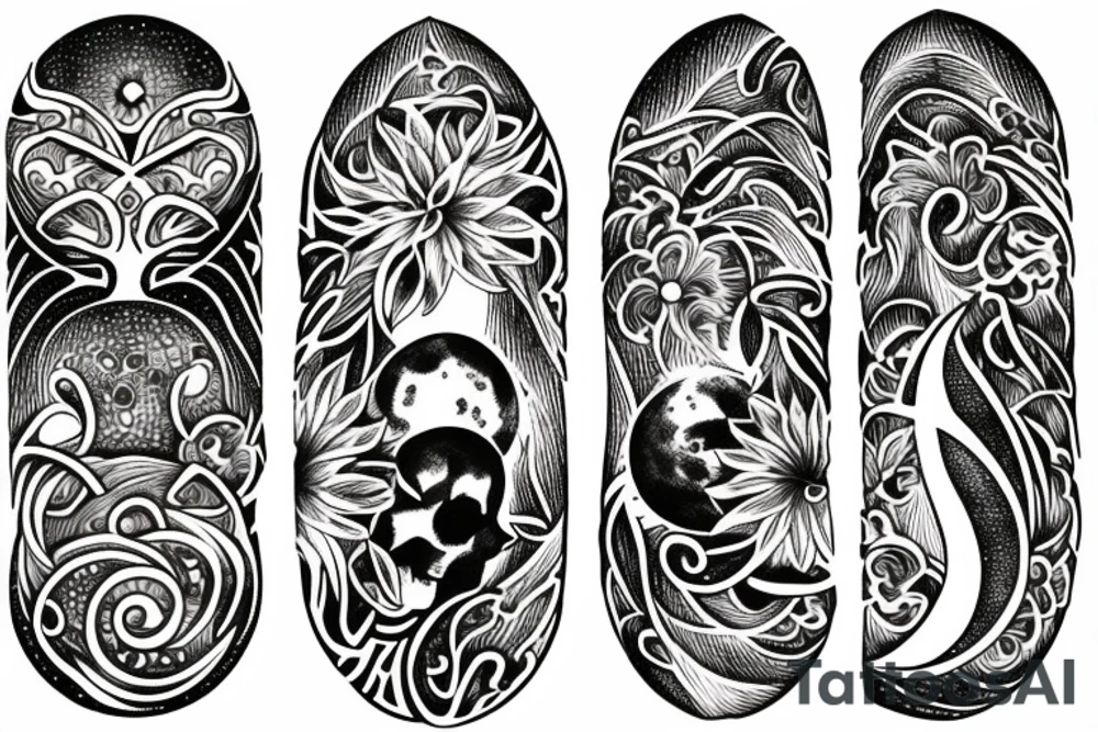 moon with root tattoo idea