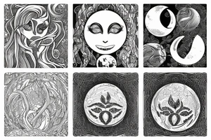 moon with root tattoo idea