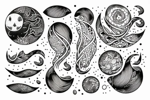 fullmoon with sea tattoo idea
