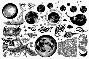 fullmoon with sea tattoo idea