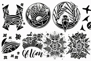 fullmoon with sea tattoo idea