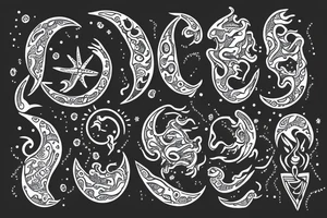 fullmoon with sea tattoo idea
